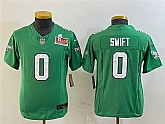 Youth Philadelphia Eagles #0 D'Andre Swift Green 2025 Super Bowl LIX Patch F.U.S.E. Throwback Vapor Untouchable Limited Stitched Jersey,baseball caps,new era cap wholesale,wholesale hats